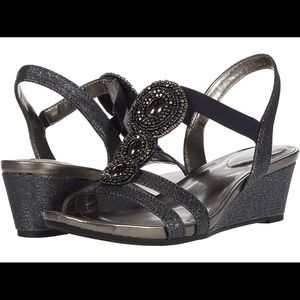 Bandolino Glitter Wedge Sandals